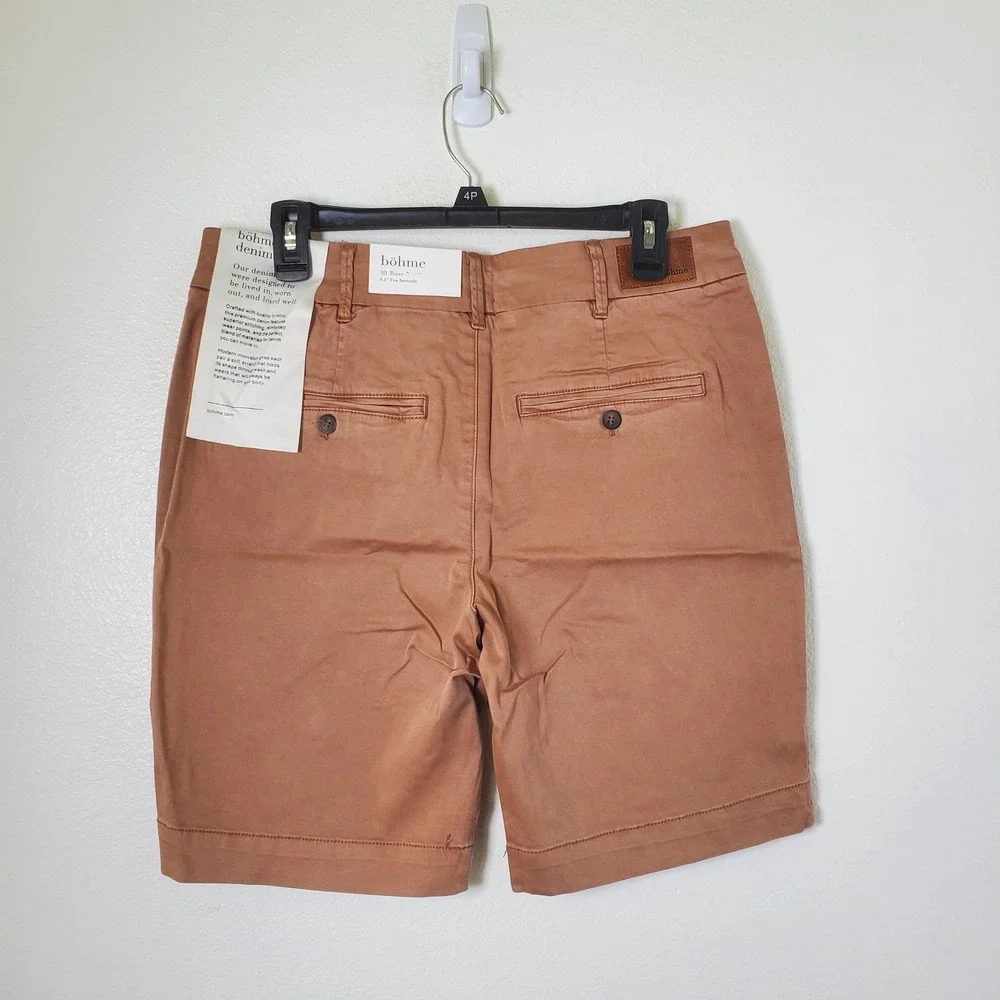 Bohme NWT Mauve Rose Cotton Chino Bermuda Shorts Size 30 Women's Terracotta